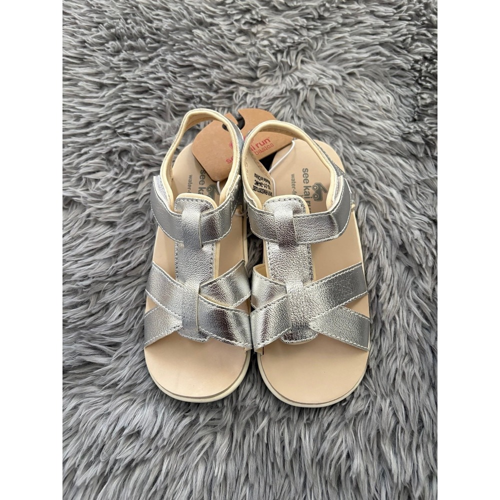 See Kai Run Girls Silver Sandals ToddLer Size 12 Comfy Summer NEW
